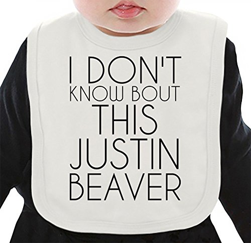 Justin Beaver Funny Slogan Organic Bib W/ Ties| 100% Organic Ring-Spun Combed Cotton| Soft & Comfortable Bib Made W/ Eco-Friendly Materials| Unique Baby Clothing By Bang Bangin Medium