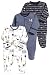 Mamas & Papas Baby-Boys Mamas And Papas 3 Pack Busy City All In One Long Sleeve Set of 3 Footies, Blue, 0-3 Months