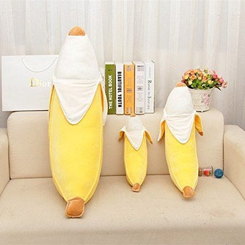KiKi Monkey Geschälte Banane Plüsch-Spielzeug-Puppe-Plüsch-Kissen-Kissen Banane Kissen|| Geburtstagsgeschenk||Kissen||für dekorative Lachen Kissen Polster Dekokissen Stuhlkissen Sitzkissen Rund Weihnachten Geschenk (50cm)