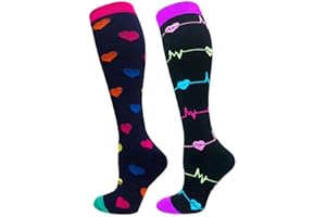 Cheeroyal 2 paia di calze a compressione da 20 a 30 mmHg per uomini donne recupero infermiere in esecuzione maternit¨¤ gravidanza volo viaggio medico sport¡­