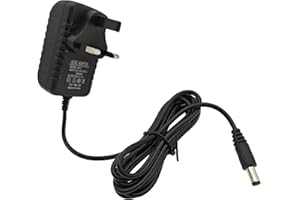 JZK 9V 1A DC Power Adapter for RockJam Keyboard, Guitar Pedal & Reebok Exercise Bike, Compatible with RJ-661, RJ-761, RJ-654, GB50, GB40s, 9V 1A Power Supply Adpator and Cable, 5.5x2.5mm Connector