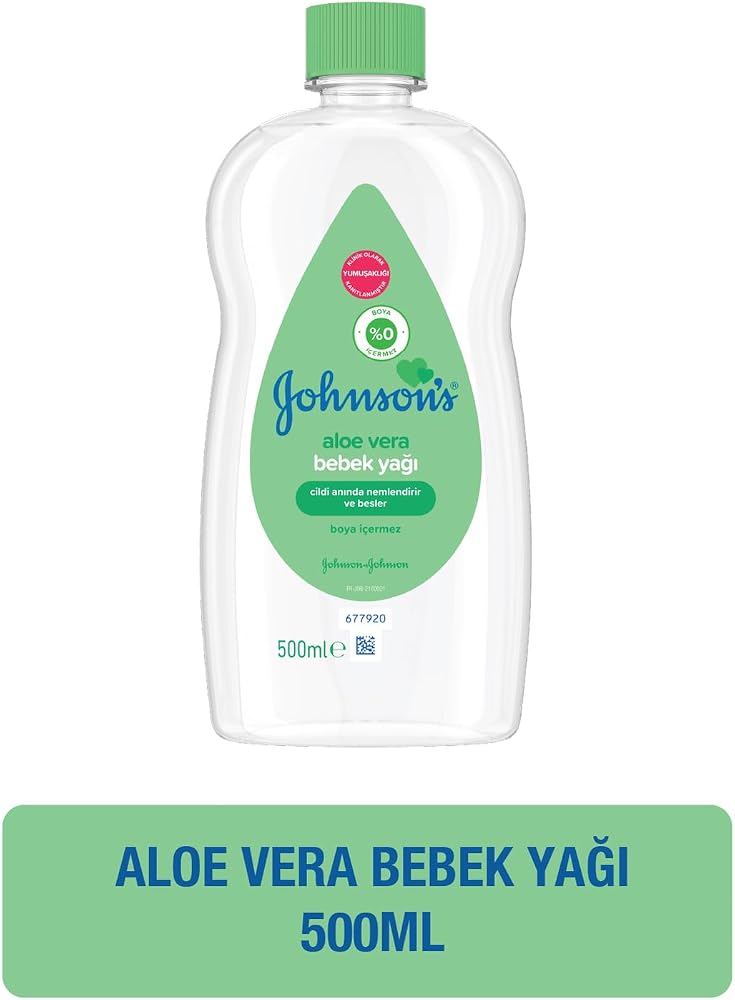 Johnson's Baby Aloe Vera Bebek Yağı, 500 ml | Nemlendirici ve Besleyici Bakım, E Vitamini İçerir