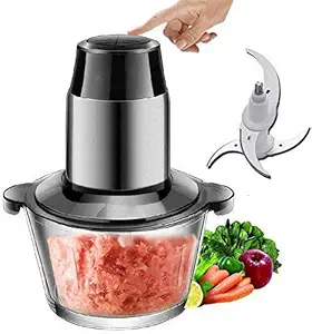 RHYDON Stainless Steel Electric Meat Grinders with Bowl for Kitchen Food Chopper, Meat, Vegetables, Fruit and Nuts Blender Standard