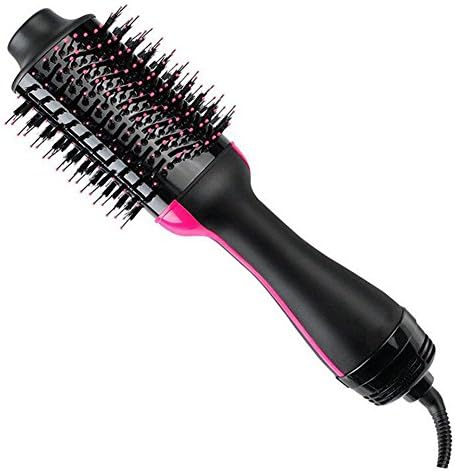One-Step Hair Dryer Volumizer Styler,2 In 1 Hot Air Paddle Brush Massage Dry And Wet Two Use Hair Straightener Curler Multifunction