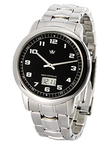 Elegante MARQUIS Herren Funkuhr (Junghans-Uhrwerk) Gehuse und Armband aus Edelstahl 964.6046
