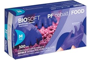 ORIGINALE Webazar GLOVELY BIOSOFT FOOD 100 GUANTI IN NITRILE PER INDUSTRIA ALIMENTARE NON STERILI MONOUSO MISURA LARGE 8-8,5