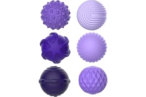 GOZINA Pack of 6 Magnetic Balls, Magnet Balls Sensory Set, Magnetic Toys for Stress Relief, Magnetic Fidget Toy for Kids and Adults, Silicone Anti-Stress Desk Toy (Purple)