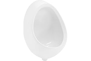 LuxeBath Urinario con Entrada Parte Atrás y Desagüe en la Parte Trasera 35x42x30cm Redondo Cerámica Blanco Diseño Moderno Inodoro Urinal Redondo Montaje en Pared Drenaje Urinal para Baño Público
