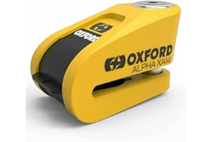LLWQUANZSS Oxford Alpha XA14 Motorcycle Bike Disc Lock 14mm Yellow Security Alarm Free Cable