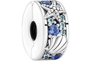 TCZNAF Ciondolo Tartaruga Animali Marini Blu Charm Pendant Compatibile per Bracciali Europei Festa della Compleanno e San Valentino Gifts da donna