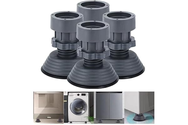 SR Upgraded Anti-Vibration Pads Extra-Large Adjustable Feet for Washer, Dryer & Refrigerator Shock Absorbing, Noise Cancelling & Pads for Maximum Stability Washing Machine Stand (Pack of 4)