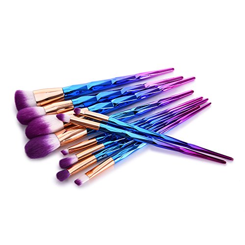 Oshide Makeup Pinsel Set 10-teiliges Weiches Pinselset Puder Foundation Lippen-Bürste Kosmetik Werkzeug - 5