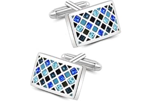 Mr.Van Gemelli Da Polso Uomo Con Cristallo Per Camicia Commercio Stile Elegante