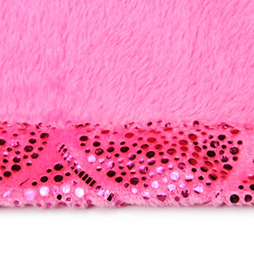 LANGRIA Meerjungfrau Decke Glitzernde Flanell Decke Fischschwanz Decke für Mädchen Damen Alle Jahreszeiten 60 “ x 25 “ (Rosa) - 9