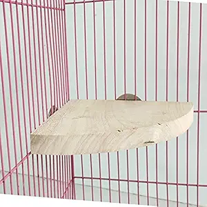 KSK Bird Wooden Stand Platform Fan Shaped Bird Perch Stand Playground Cage Accessories Design for Parrot Cockatiel Parakeet,African Grey, Hamster Small Animals Exercise Toy