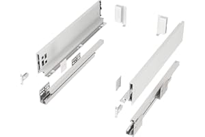 SOTECH Système de Tiroir JUNKER-SLIM Blanc Hauteur: 84 mm Profondeur: 400 mm capacité de charge jusqu'à 40 Kg Soft-Close avec cadres de tiroirs de 13mm d'épaisseur