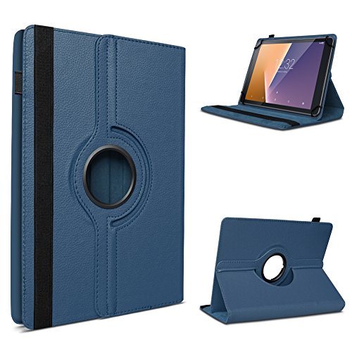 Vodafone Tab Prime 6 / 7 robuste Tablet-Schutz-Hülle aus hochwertigem Kunstleder Tasche mit Standfunktion 360° drehbar Universal-Cover-Case kombiniert Schutz und Design von UC-Express®, Farben:Blau