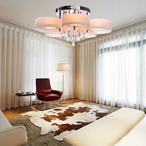 OOFAY LIGHT® 5-head acrylic crystal light for living room, simple acrylic bedroom ceiling light and fashion acrylic crystal light