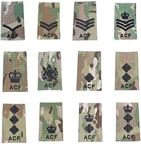 Contact Left Embroidery Pair Black on Multicam/MTP ACF Rank Slides - Cadets