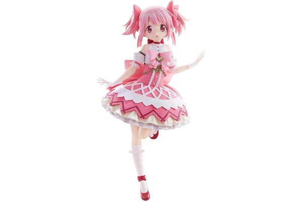 Jilijia Kaname Madoka-figur filmutgåva anime stående pose-modell 19 cm | Rosa klänning flicka manga karaktär samlarobjekt, PVC statyett skrivbordsdekorationer, present till fans