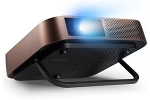 Viewsonic Przenośny projektor LED M2 (Full-HD, 1200 lumenów, Rec. 709, HDMI, USB, USB-C, łączność WLAN, Bluetooth, czytnik kart SD, głośnik 2 x 3 W) metaliczny brąz
