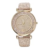 Ouneed® Uhren , Luxus Bling Damen Uhren Strass Keramik Kristall QuarzuhrenKleid Uhr (Gold)