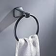 Plantex Space Aluminium Napkin Holder for Wash Basin/Towel Ring/Napkin Hanger/Towel Hanger/Bathroom Accessories (Black Powder Coated)