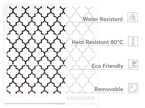 Fliesen-Sticker | Design-Fliesenaufkleber Badezimmerfliesen Dekofolie Badezimmergestaltung | 15×15 cm Muster Ornament Retro Pattern – Dunkelrot – 9 Stück - 4