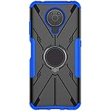 SEAHAI Cover per Nokia G20 / Nokia G10, Antiurto Protezione Silicone con 360° Anello Supporto Kickstand Rugged Custodia TPU B
