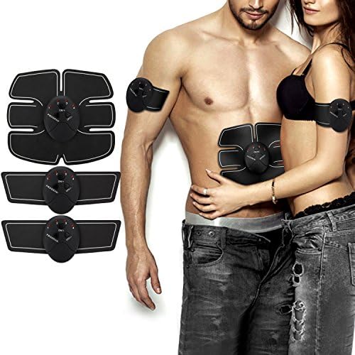 Electric Stimulation Muscle Stimulation Fitness Equipment, NOWKIN Muscle Trainer EMS Training Muscle Fat Burning Massager Home Fitness Machine Electrodes Pads At Home For Men Women