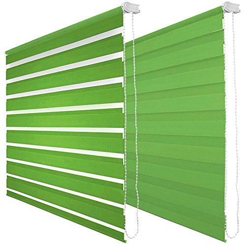Sol Royal SolDecor DL2 Doppelrollo Klemmfix ohne Bohren 40x150cm (BxL) Grün – Duo-Fenster-Rollo mit Klemmträger - 2