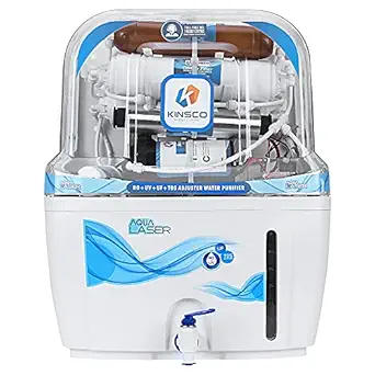 Kinsco Aqua Laser 15 Litre Tank RO + UV + UF + TDS Adjuster Pure Copper Water Purifier Dispenser Machine (With Free Pre Filter)