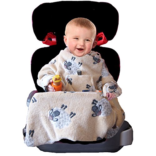 POP-ON Baby Toddler Blanket in Soft Fleece for Buggy Pushchair and Car Seat - BEIGE SHEEP