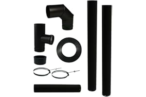 Kit d'évacuation de fumée San Marco pour poêle à granulés, sécurité renforcée, moderne, diamètre 80 mm, acier verni noir