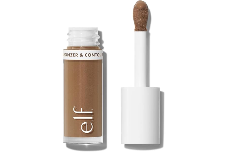 e.l.f. Camo Liquid Bronzer & Contour, Highly Pigmented, Natural-Looking Glowy Finish, Long-Lasting, Rounded Applicator, Vegan & Cruelty-Free, 3 Light