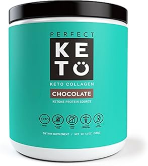 Perfect Keto Keto Protein Powder - Grass-Fed Collagen And Mct Oil Low Carb Protein Powder - Perfect For Ketosis And Ketogenic Diets - Chocolate Flavor