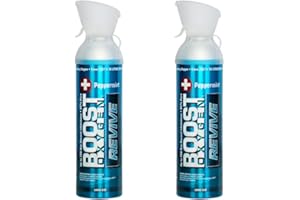 Boost Oxygen Portable Oxygen Cylinder with 95% Oxygen - 18L, 2x9L Oxygen Canister with Oxygen Mask for More Than 300 Inhalations - Portable Oxygen Can, Oxygen for Home use (Peppermint Flavour)