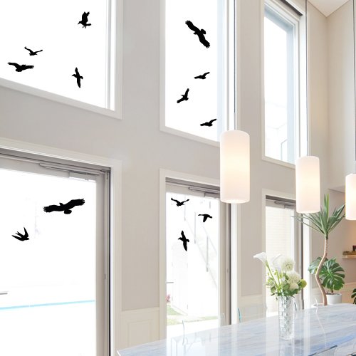 Wandkings Vogelschutz und Fensterschutz, 12 Aufkleber zum Schutz vor Vogelschlag, schwarz - 5