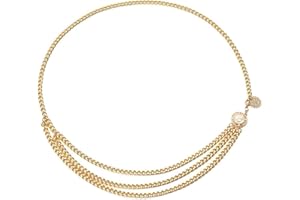 WHGHNCQ Ceinture Chaîne Dorée Multicouche pour Femmes Filles Chaîne pour Ceinture Réglable Chaîne Taille Or Chaîne Ventre Chaîne de Corps pour Robe Jeans Bal Fête Mariage(Gerbera)