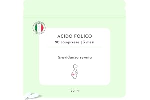 CLIIN Acido Folico per rimanere incinta | Acido Folico 400 mcg | Made in Italy Integratore Alimentare 90 compresse | Acido Folico Gravidanza, Regola la tua attività ormonale per una Gravidanza Serena