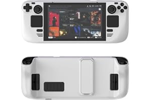 ZOAZR Colorful Protective Case Suitable for Steam deck PC Material Full Cover Protective Case with Stand Skin-friendly Feel Game Console Accessories (white)