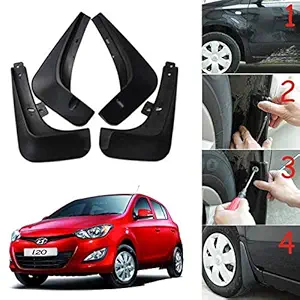 Oshotto Mud Flap (O.E.M Type) Compatible with Hyundai i20 2010,2011,2012,2013,2014 (T-II) (Set of 4)