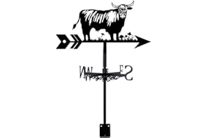 SUPERDANT Highway Cow Weather Vane Cute Cow Weathervanes Black Metal Wind Vanes Animal Weather Vanes Weathervane Garden Ornament for Farmhouse Garden Outdoor Yard Roof Shed Paddock Decoration