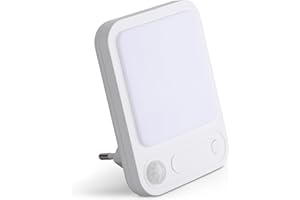 ‎SEBSON SEBSON LED Nachtlicht mit Bewegungsmelder, Dämmerungssensor, Dimmbar, Programmierbar - Infrarot Sensor Reichweite 3m/120°, Steckdosenlampe warmweiß