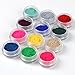 Fashion Gallery 12 Dark Colour Velvet Flocking Powder Velvet Manicure Nail Art Polish Tips