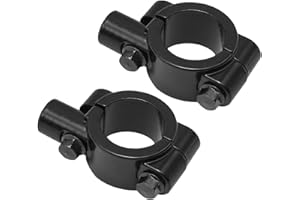 Aynaxcol 1" 25mm Mirror Thread Motorcycle Handle Bar 10mm Mirror Thread Mount Holder Clamp Adaptor Black