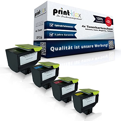 4 Compatible Toner Cartridges for Lexmark CS 310 dn 410 CS 310 CS CS 410 N dn Dtn-Black Cyan Magenta Yellow Value Set 70C2HK0 70C2HC0 70C2HM0 70C2HY0 BK C M Y