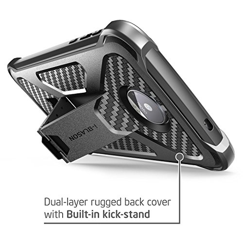 i-Blason Carcasa para Motorola Moto Z Moto Z Droid  Lanzamiento en 2016   Funda Serie Transformer con Soporte  Robusto  y Clip de sujeci  n para cintur  n Giratorio  Negro 