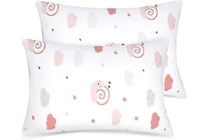 ‎FITTIA Fittia Kuscheliger Gestrickter Kissenbezug Kinder 40x60 Baby Kopfkissenbezug Kleinkind Kissenhülle aus Bio Baumwolle für Kinderwagen, 2er-Pack mit Schnecke Gemustert 40x60cm