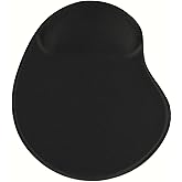 Oval Baskılı Bilek Destekli Tip Kaymaz Taban Optik Bilgisayar Notebook Mouse Pad Maus Pad (Siyah D&uuml;z)